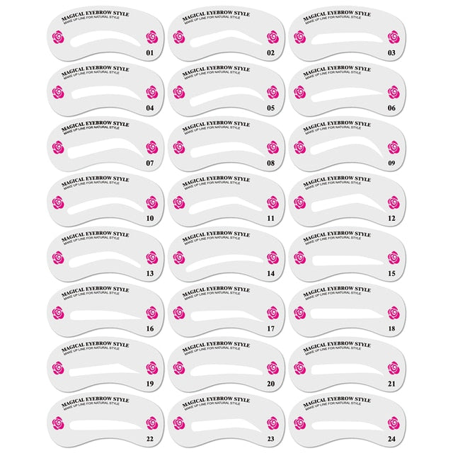 12Styles Reusable DIY Eyebrow Stencil Set